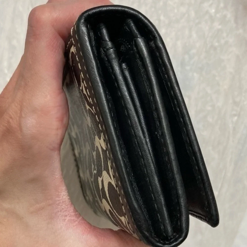 Coach black and white wallet